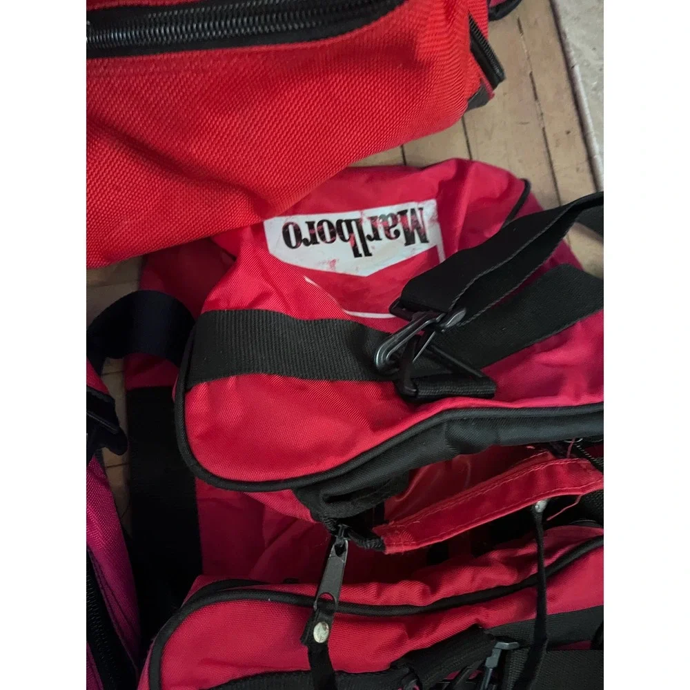 Vintage Marlboro Adventure Team 5 Piece Luggage Set Red Duffel Backpack Bag OS